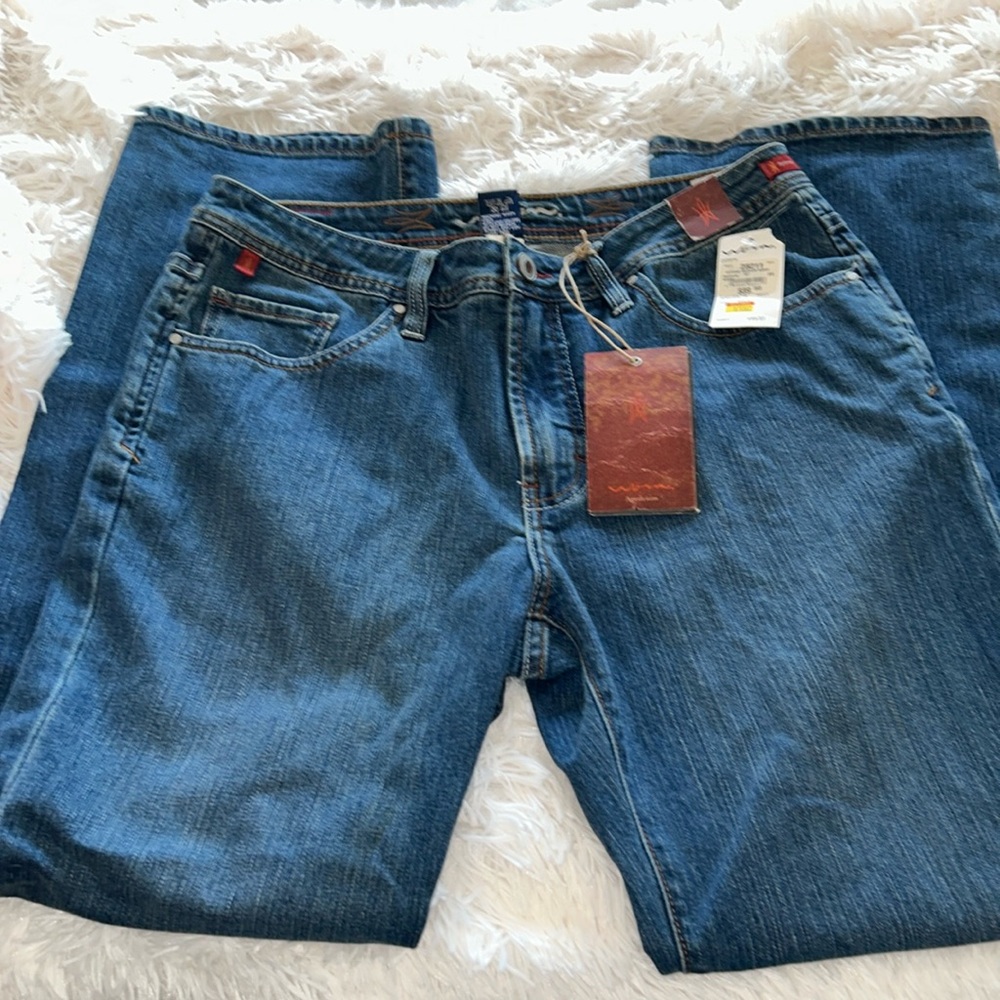 NWT - WÖRN brand woman jeans - aged denim straight leg 34x32